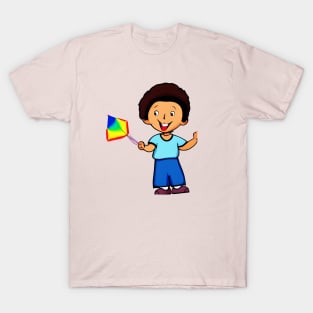 Little Boy Flying His Kite T-Shirt